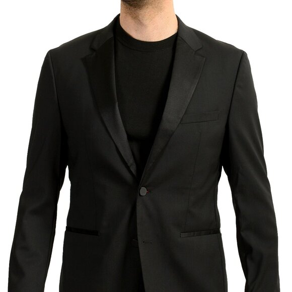 Hugo Boss Men's "C-JeffS" Black Wool Tuxedo Style Blazer US 38R IT 48R - Picture 1 of 7